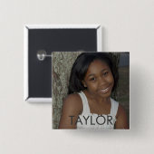 BADGE CARRÉ 5 CM TAYLOR (Devant & derrière)