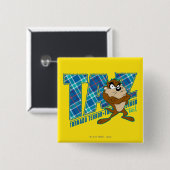 Badge Carré 5 Cm TAZ™ Tornado Terreur Plaid (Devant & derrière)