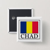 Badge Carré 5 Cm Tchad (Devant & derrière)