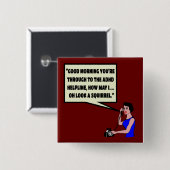 Badge Carré 5 Cm TDAH drôle (Devant & derrière)