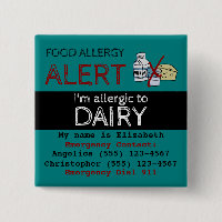 Teal Dairy Food Allergy Alert Label