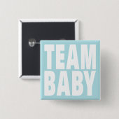 Badge Carré 5 Cm Team Baby on Blue (Devant & derrière)