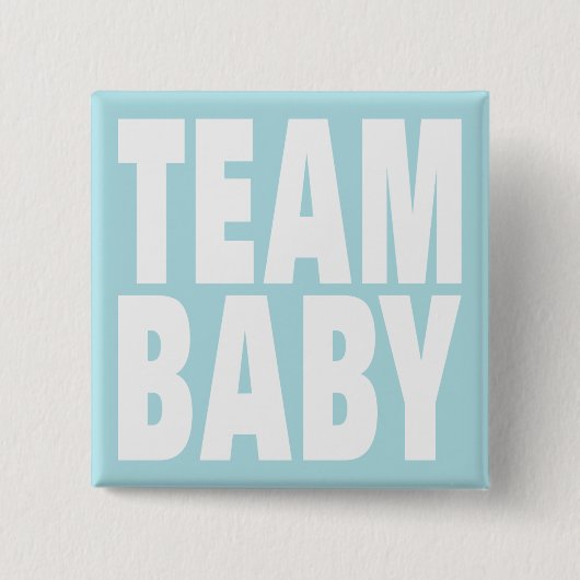 Badge Carré 5 Cm Team Baby on Blue (Devant)