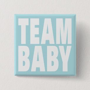 Badge Carré 5 Cm Team Baby on Blue