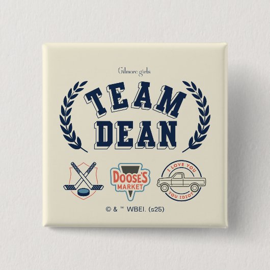 Badge Carré 5 Cm Team Dean Gilmore Girls Design (Devant)