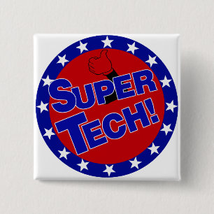 BADGE CARRÉ 5 CM TECH SUPERBE ! ENCOURAGEMENT DE SCIENTIFIQUE DE LA