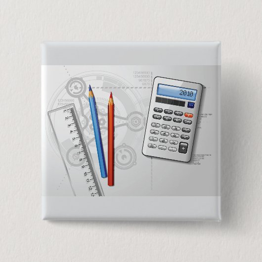 Badge Carré 5 Cm Technical Drawing Office Supplies (Devant)