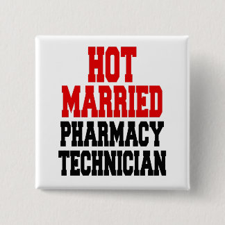 Badge Carré 5 Cm Technicien en pharmacie marié à chaud