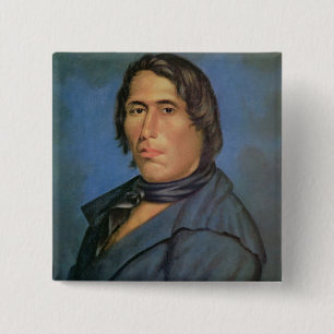 Badge Carré 5 Cm Tecumseh (1768-1813) (huile sur la toile)