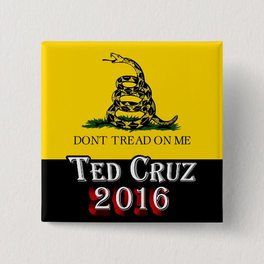 Badge Carré 5 Cm Ted Cruz 2016 - Ne me tournez pas dessus (Devant)