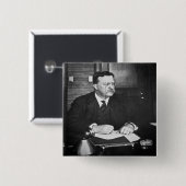 Badge Carré 5 Cm Teddy Roosevelt au travail en 1912 (Devant & derrière)