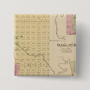 Badge Carré 5 Cm Tekamah, Oakland et Lyons, Nebraska