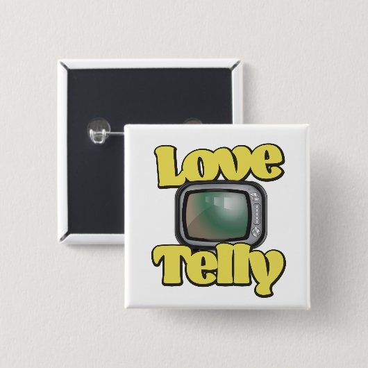 Badge Carré 5 Cm Télé Amour (Devant & derrière)
