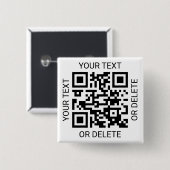 Badge Carré 5 Cm Téléchargez votre code QR Simple Website ou applic (Devant & derrière)