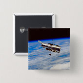 Badge Carré 5 Cm Télescope spatial Hubble (Devant & derrière)