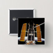 Badge Carré 5 Cm Télescope spatial Hubble (Devant & derrière)