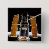 Badge Carré 5 Cm Télescope spatial Hubble (Devant)