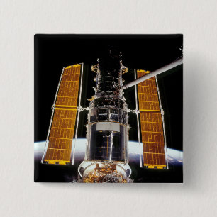 Badge Carré 5 Cm Télescope spatial Hubble