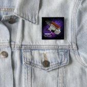 Badge Carré 5 Cm Télescope spatial romain Nancy Grace (En situation)