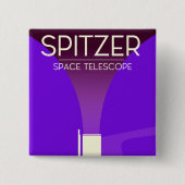 Badge Carré 5 Cm Téléscope spatial Spitzer (Devant)