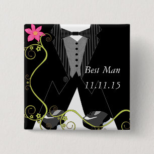 Badge Carré 5 Cm Témoignage Cravate Papillon Tuxedo Chaussure de Te