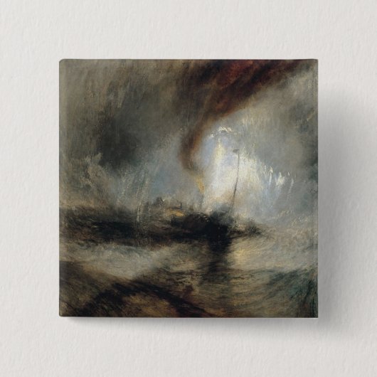 Badge Carré 5 Cm Tempête de neige (Devant)