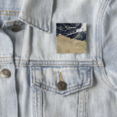 Badge Carré 5 Cm Tempête de poussière en Egypte (En situation)