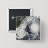 Badge Carré 5 Cm Tempête tropicale Parme et Super Typhoon Melor (Devant & derrière)