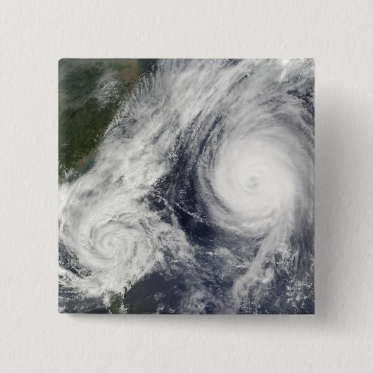 Badge Carré 5 Cm Tempête tropicale Parme et Super Typhoon Melor (Devant)