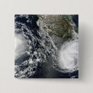 Badge Carré 5 Cm Tempêtes tropicales à Blas et Celia