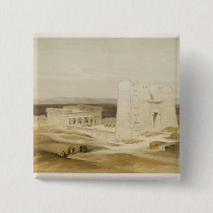Badge Carré 5 Cm Temple d'Edfu, Apollinopolis antique, Egypte