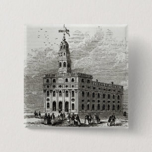 Badge Carré 5 Cm Temple mormon à Salt Lake, 1854