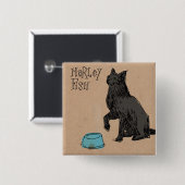 Badge Carré 5 Cm Temps de dîner de poissons de Marley (Devant & derrière)