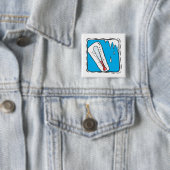 Badge Carré 5 Cm Temps d'hiver (En situation)