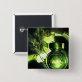 Badge Carré 5 Cm Tenir la lanterne verte (Devant & derrière)