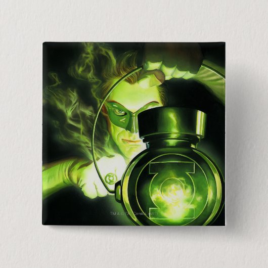 Badge Carré 5 Cm Tenir la lanterne verte (Devant)