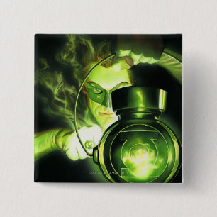 Badge Carré 5 Cm Tenir la lanterne verte