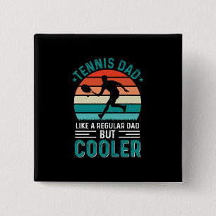 Badge Carré 5 Cm Tennis Papa Retro Sunset