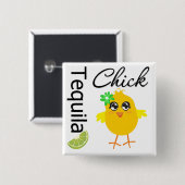 Badge Carré 5 Cm Tequila Chick (Devant & derrière)