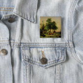 Badge Carré 5 Cm Terre de pâturage (En situation)