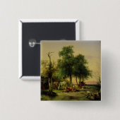 Badge Carré 5 Cm Terre de pâturage (Devant & derrière)