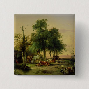 Badge Carré 5 Cm Terre de pâturage