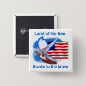 Badge Carré 5 Cm Terre des T-shirts et des cadeaux libres (Devant & derrière)