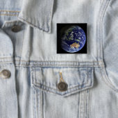 Badge Carré 5 Cm Terre entière de l'espace montrant Australie (En situation)