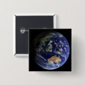 Badge Carré 5 Cm Terre entière de l'espace montrant Australie (Devant & derrière)