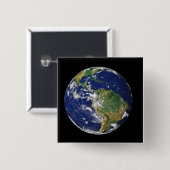 Badge Carré 5 Cm Terre entière montrant l'Amérique du Sud (Devant & derrière)