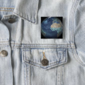 Badge Carré 5 Cm Terre entière montrant l'évaporation (En situation)