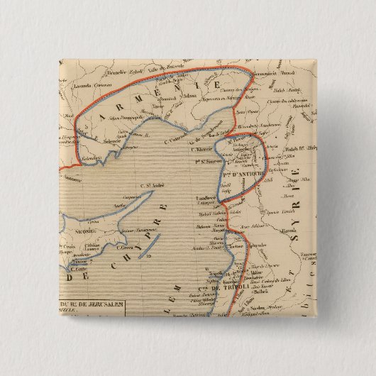 Badge Carré 5 Cm Terre Sainte, la Croisade (Devant)