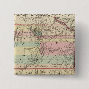 Badge Carré 5 Cm Territoires du Nouveau-Mexique et de l'Utah