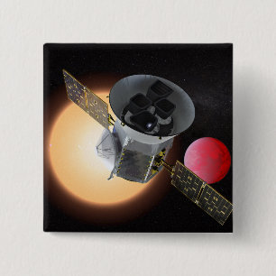 Badge Carré 5 Cm TESS Planet Hunter Spacecraft